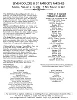 Weekly Bulletin for February 21, 2021