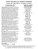 Weekly Bulletin for May 22, 2022