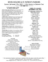 Weekly Bulletin for September 19, 2021