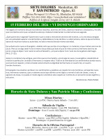 Weekly Bulletin for 15 February Español