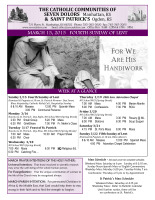 Weekly Bulletin for March 15, 2015