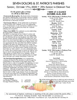 Weekly Bulletin for October 18, 2020