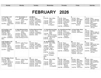 February 2026 Calendar Insert