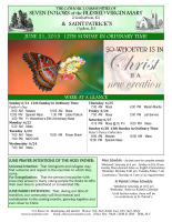 Weekly Bulletin for June 21, 2015