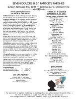Weekly Bulletin for September 5, 2021