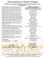 Weekly Bulletin for August 25, 2019