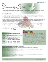 Monthly Newsletter for August 2016