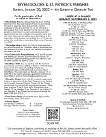 Weekly Bulletin for January 30, 2022