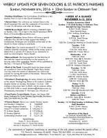 Weekly Update for November 6, 2016