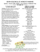 Weekly Bulletin for August 23, 2020