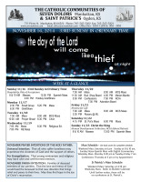 Weekly Bulletin for November 16, 2014