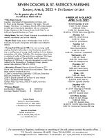 Weekly Bulletin for April 3, 2022
