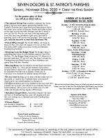 Weekly Bulletin for November 22, 2020