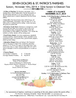 Weekly Bulletin for November 10, 2019