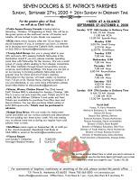 Weekend Bulletin for September 27, 2020