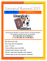 Liturgical Renewal 2013