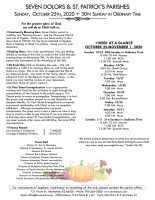 Weekly Bulletin for October 25, 2020