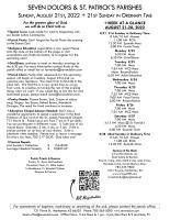 Weekly Bulletin for August 21, 2022