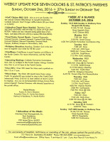 Weekly Update for October 2, 2016