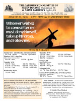 Weekly Bulletin for August 31, 2014