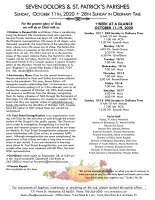 Weekly Bulletin for October 11, 2020