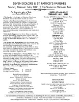 Weekly Bulletin for February 14, 2021