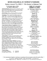 Weekly Bulletin for August 7, 2022