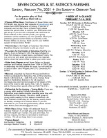 Weekly Bulletin for February 7, 2021
