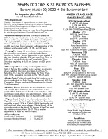 Weekly Bulletin for March 20, 2022