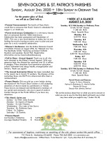 Weekly Bulletin for August 2, 2020