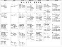 March Calendar 2026